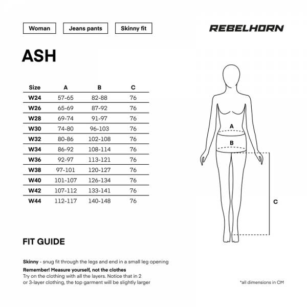 Damskie jeansy motocyklowe Rebelhorn Ash rozm. 26/30